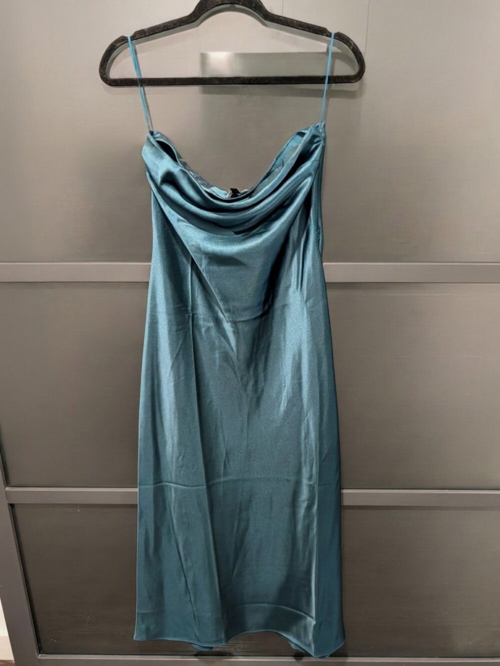 STEVE MADDEN Jessamine Strapless Stretch Satin Dress, Medium